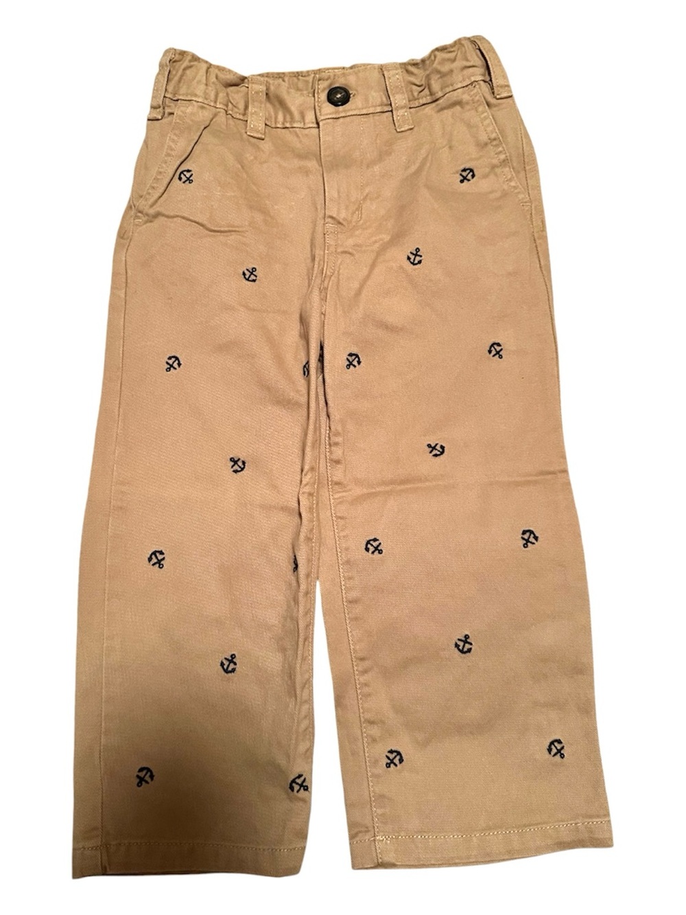 Baby Gap Kids Khaki Anchor-Embroidered Chino Pants in Tan-Size 3T